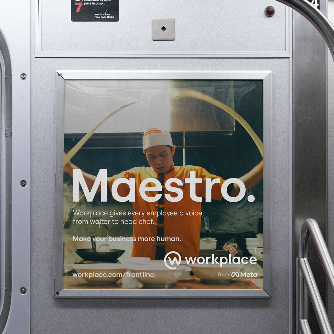 Workplace advert in a train