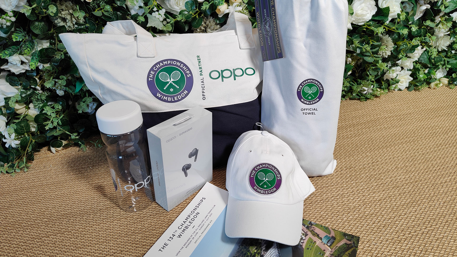Oppo and Wimbledon branded merchandise